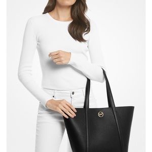 Michael Kors Hadleigh Leather Tote Bag Black/Gold NWTs direct from MK store